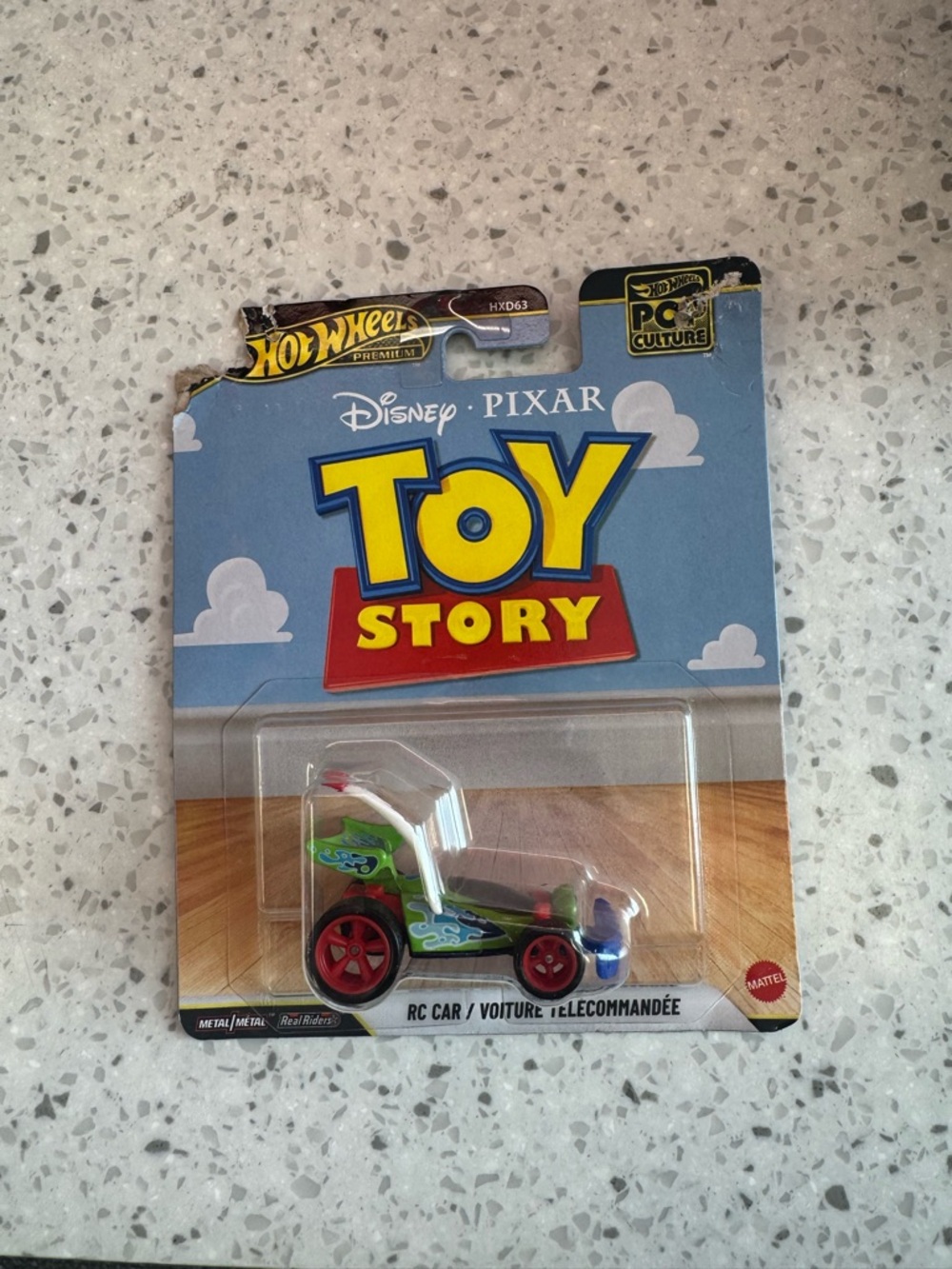 Hot Wheels Toy Story RC-Inspired Green Remote Car with Red Wheels